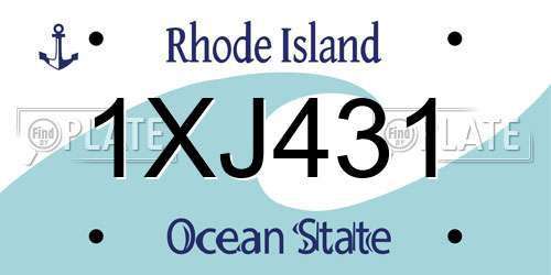 1XJ431 Rhode Island License Plate