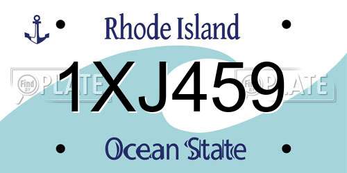 1XJ459 Rhode Island License Plate