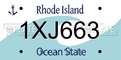 1XJ663 Rhode Island License Plate