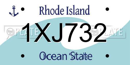 1XJ732 Rhode Island License Plate