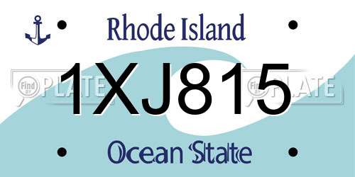 1XJ815 Rhode Island License Plate