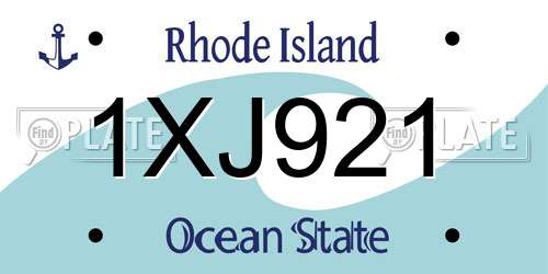 1XJ921 Rhode Island License Plate