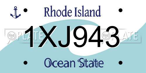 1XJ943 Rhode Island License Plate