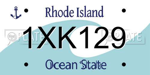 1XK129 Rhode Island License Plate