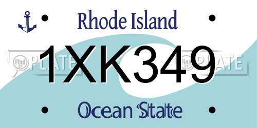 1XK349 Rhode Island License Plate