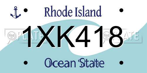 1XK418 Rhode Island License Plate