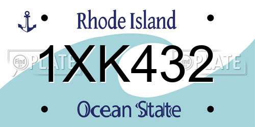 1XK432 Rhode Island License Plate