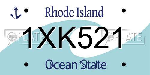 1XK521 Rhode Island License Plate