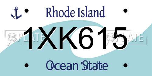 1XK615 Rhode Island License Plate