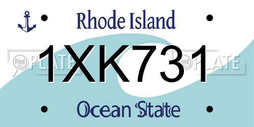 1XK731 Rhode Island License Plate