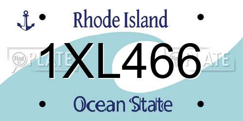 1XL466 Rhode Island License Plate