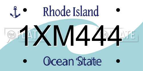 1XM444 Rhode Island License Plate