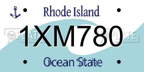 1XM780 Rhode Island License Plate