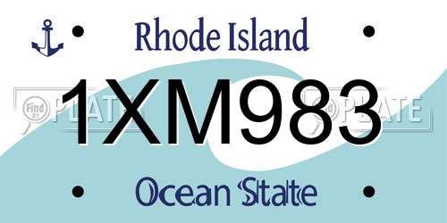 1XM983 Rhode Island License Plate