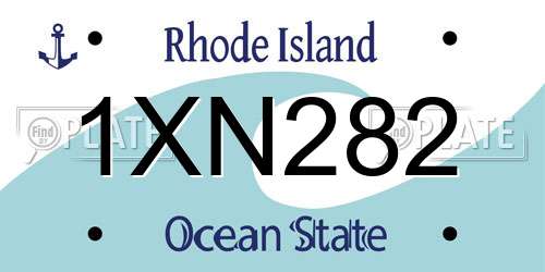 1XN282 Rhode Island License Plate
