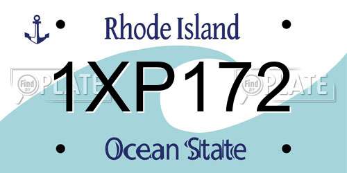 1XP172 Rhode Island License Plate