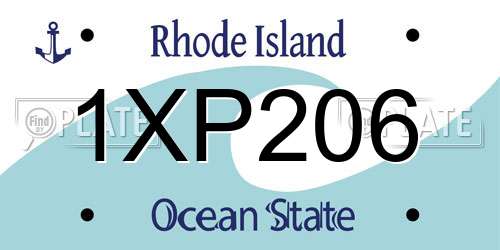 1XP206 Rhode Island License Plate