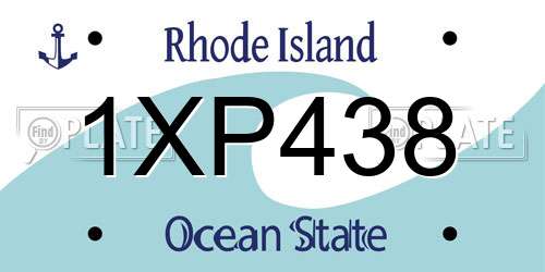 1XP438 Rhode Island License Plate