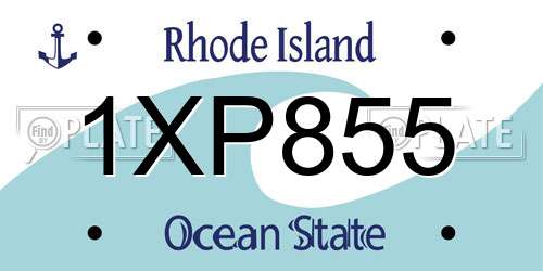 1XP855 Rhode Island License Plate