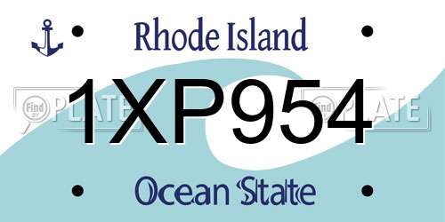 1XP954 Rhode Island License Plate