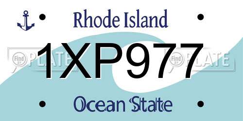 1XP977 Rhode Island License Plate
