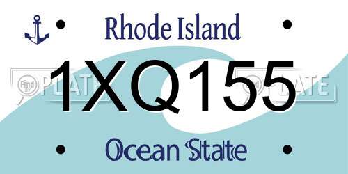 1XQ155 Rhode Island License Plate