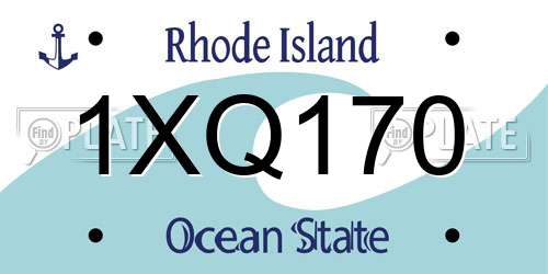 1XQ170 Rhode Island License Plate