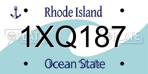 1XQ187 Rhode Island License Plate
