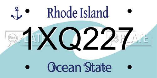 1XQ227 Rhode Island License Plate