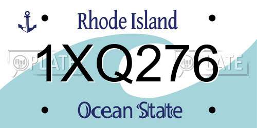 1XQ276 Rhode Island License Plate
