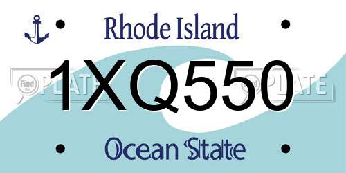 1XQ550 Rhode Island License Plate