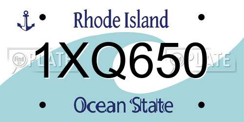 1XQ650 Rhode Island License Plate