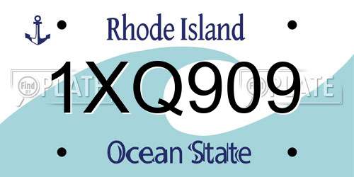 1XQ909 Rhode Island License Plate