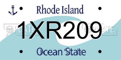 1XR209 Rhode Island License Plate
