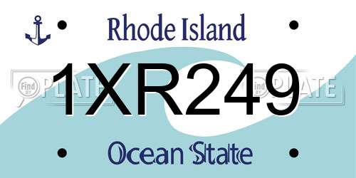 1XR249 Rhode Island License Plate