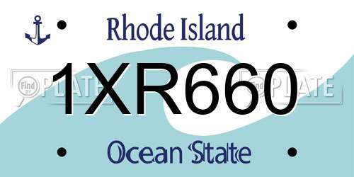 1XR660 Rhode Island License Plate