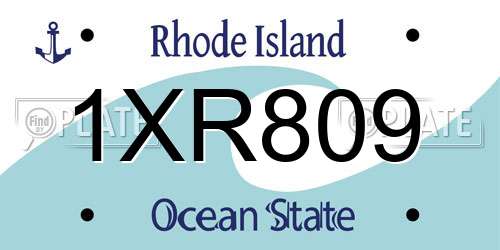 1XR809 Rhode Island License Plate