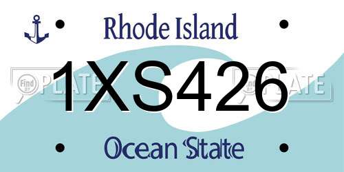 1XS426 Rhode Island License Plate