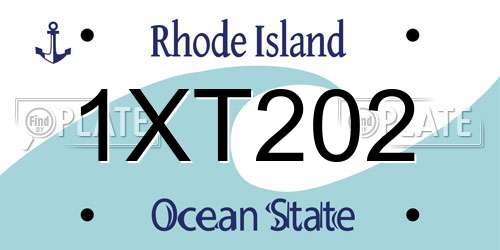 1XT202 Rhode Island License Plate