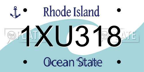 1XU318 Rhode Island License Plate