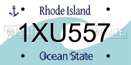 1XU557 Rhode Island License Plate
