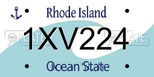 1XV224 Rhode Island License Plate