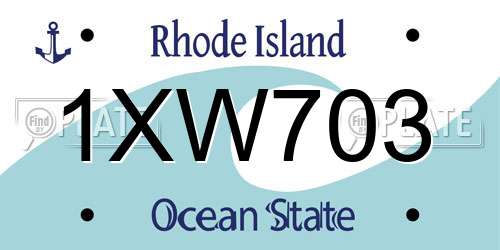 1XW703 Rhode Island License Plate