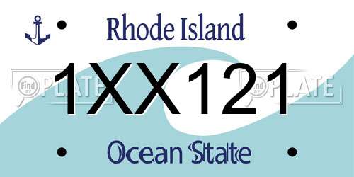 1XX121 Rhode Island License Plate