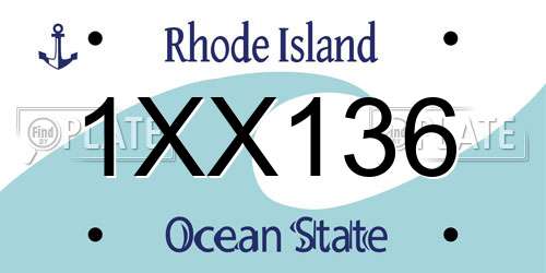 1XX136 Rhode Island License Plate