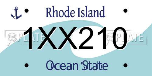 1XX210 Rhode Island License Plate