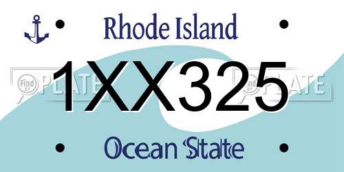 1XX325 Rhode Island License Plate
