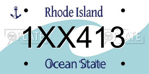 1XX413 Rhode Island License Plate