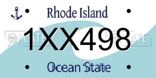 1XX498 Rhode Island License Plate