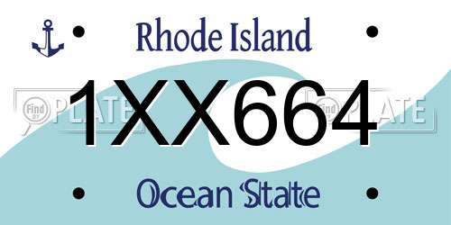 1XX664 Rhode Island License Plate
